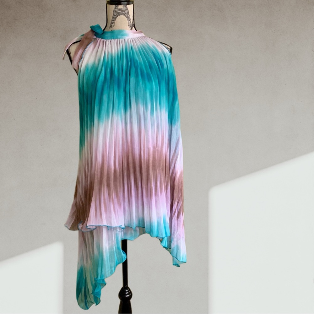 Flowing ombré summer halter dress S-M